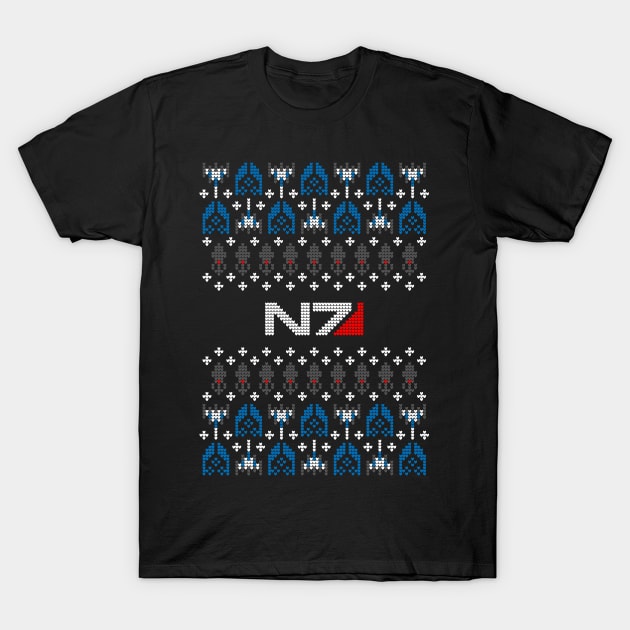 Ugly Mass Effect Christmas Sweater T-Shirt by JWDesigns